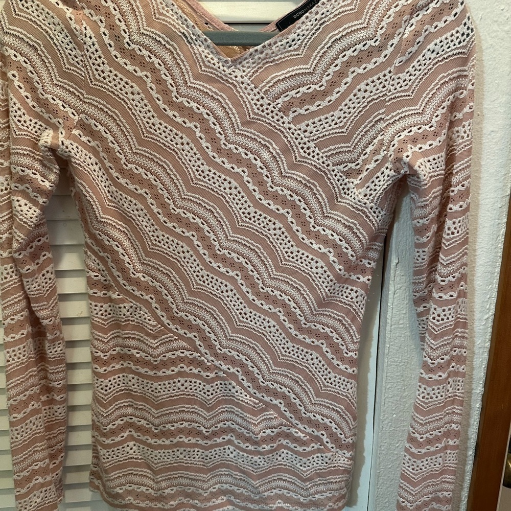 BCBGMaxAzria Blush Lace Top